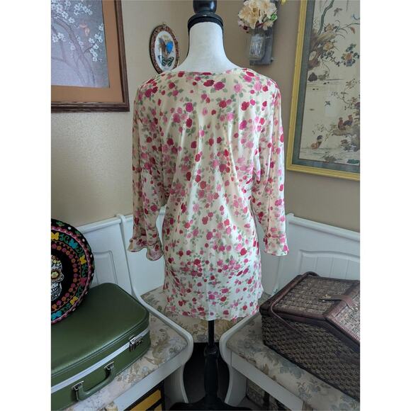 Y2k/2000s Amanda Nicole Sheer Floral Blouse - Picture 3 of 4